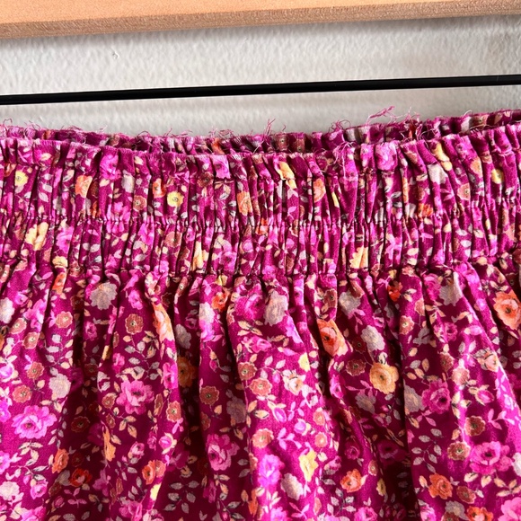 LoveShackFancy Ruffle Mini Skirt  | Cherry Wine | Size Small - Picture 8 of 14